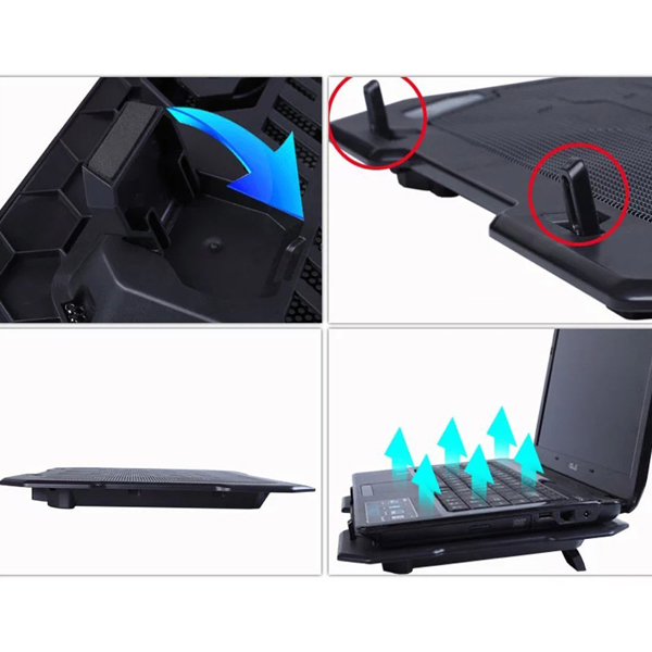 TopMate C302 Laptop Cooling Pad Refroidisseur ultra fin pour ordinateur  portable, support de refroidissement pour ordinateur portable avec 2 grands  ventilateurs silencieux Bleu 