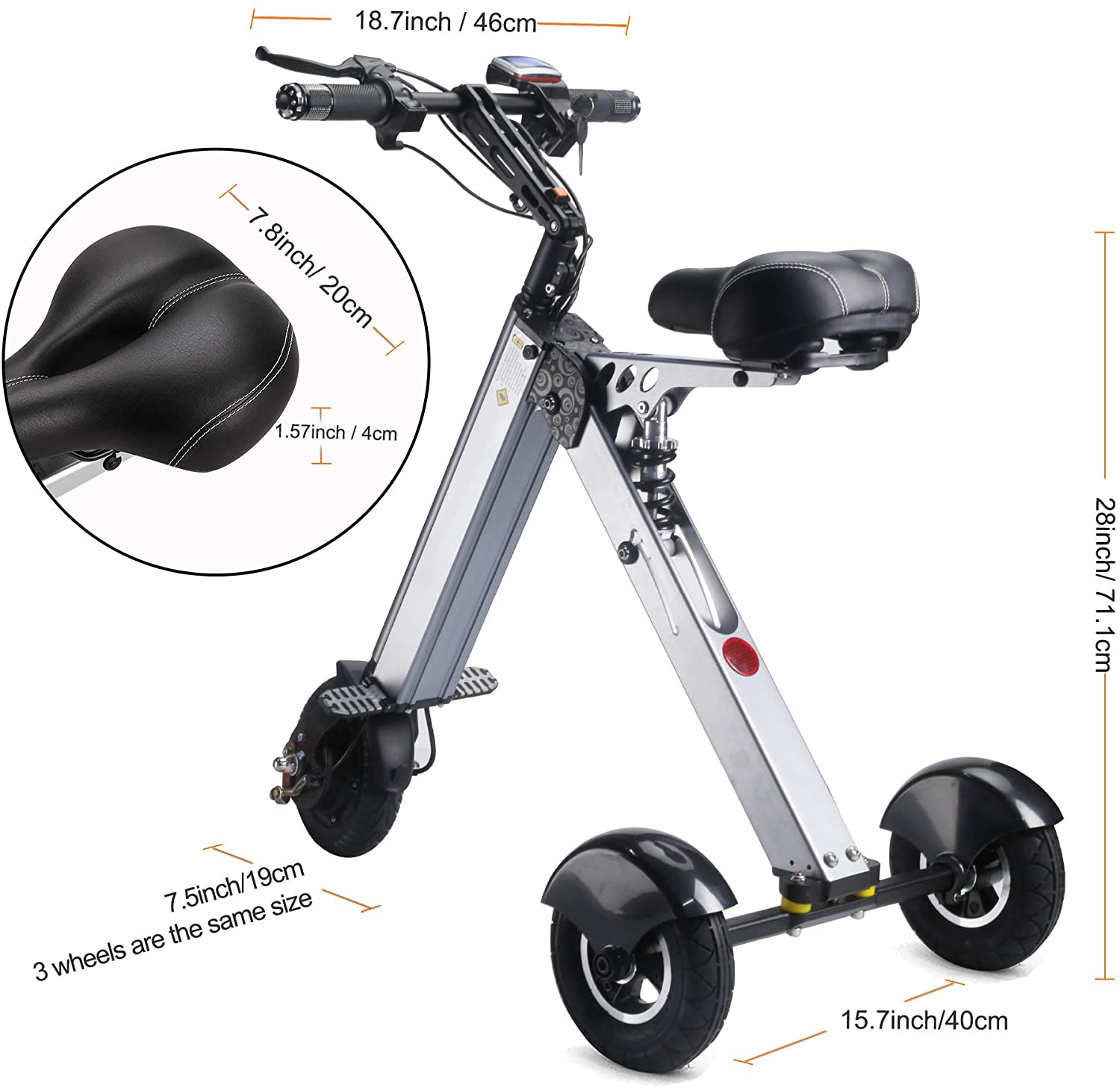 TopMate ES31 Foldable Electric Scooter Mini Tricycle for Adults