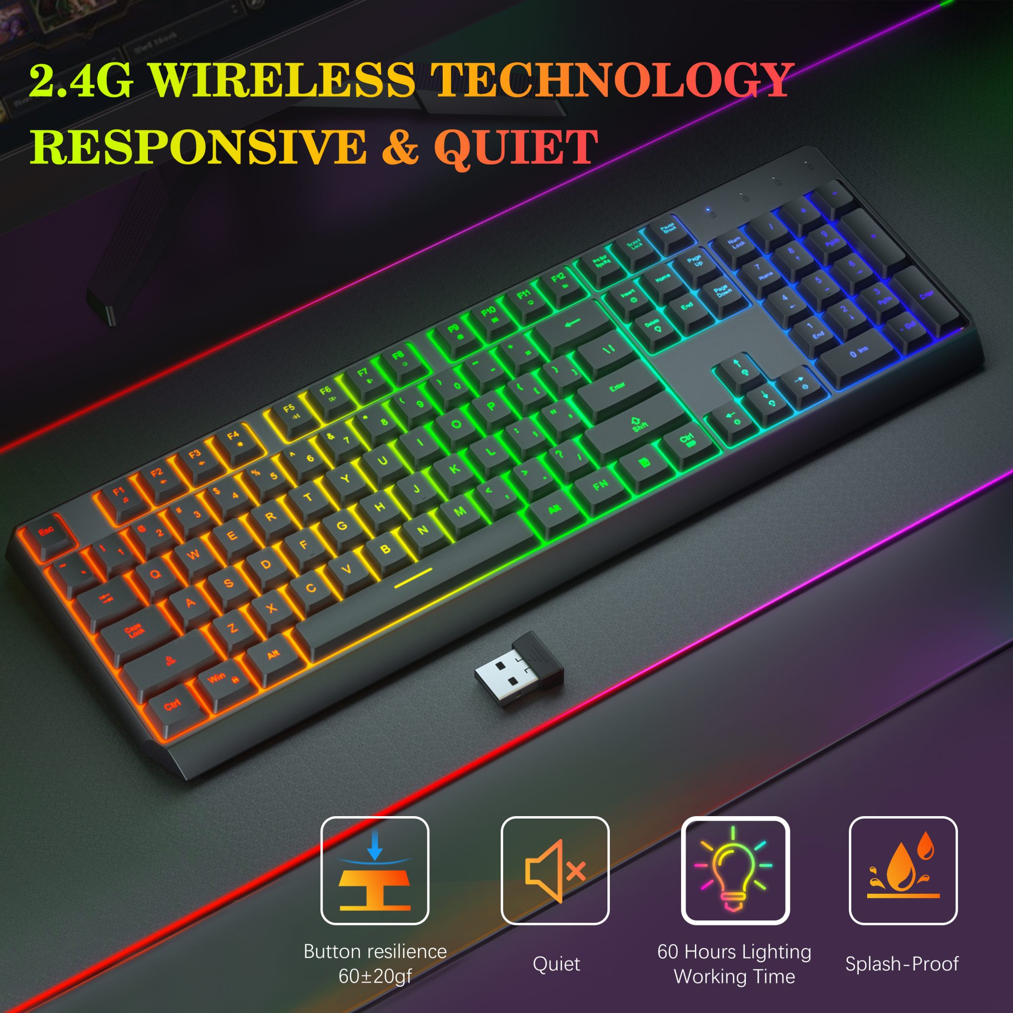 wireless light up keyboard