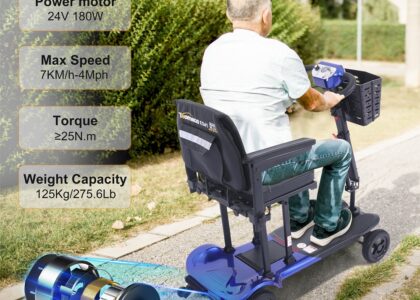 mobility scooter stability on uneven surfaces with balanced riding and strong tires